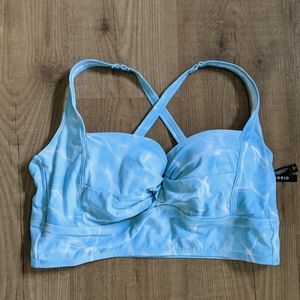 Torrid Plus Blue Ocean Twist Front Bikini Top 1